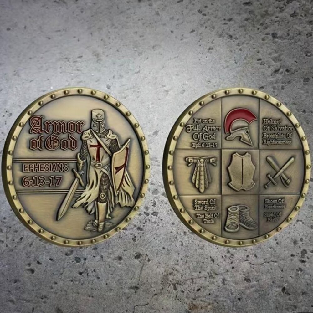 NEW - Put on The Full Armor of God Christian Coin & Case - EPH6:13-17 - Picture 5 of 6